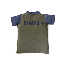 Load image into Gallery viewer, Tracksuit - Grey Lowers &amp; Blue (Unity) T-shirt
